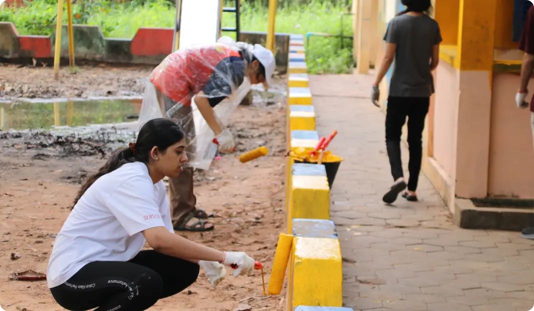 Students in community service
